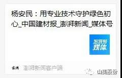 中国建材报专访｜用专业技术守护绿色初心-访电子游艺开户董事长杨安民
